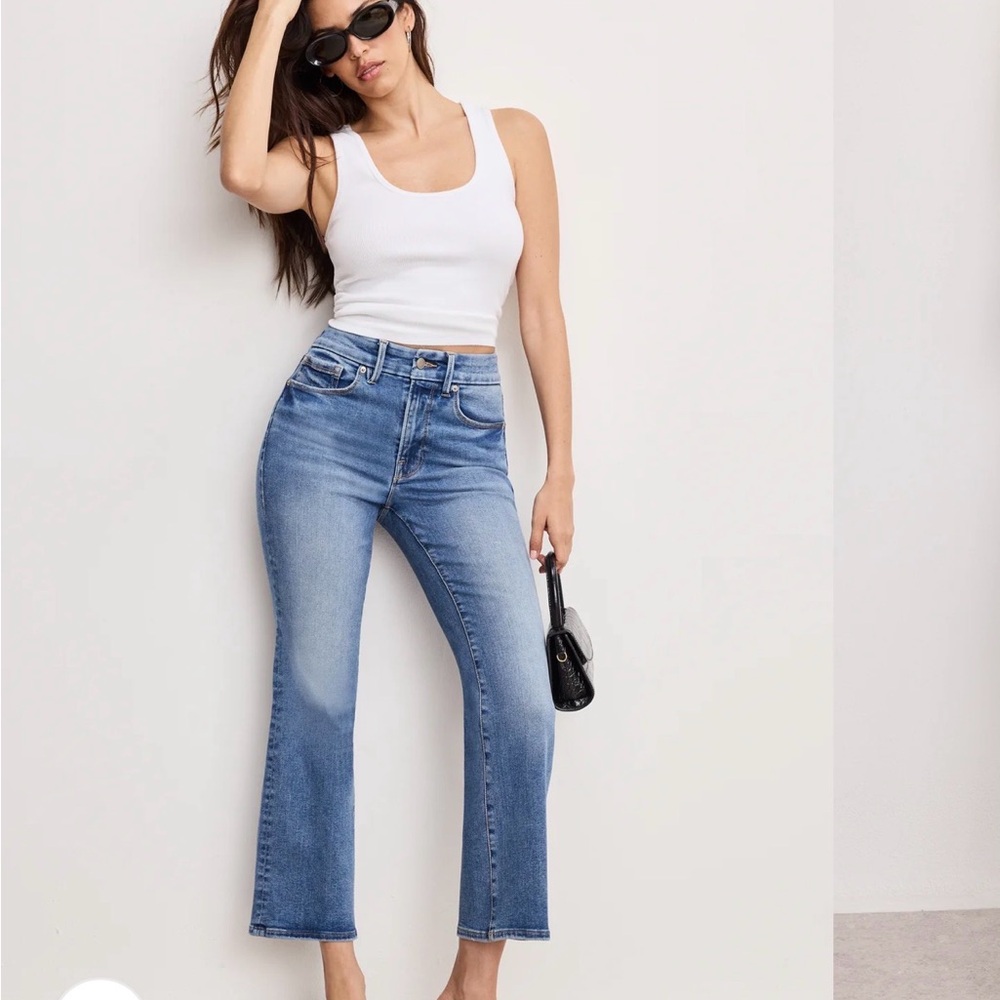 Good American Always fit crop boot cut Jeans size 6-12
